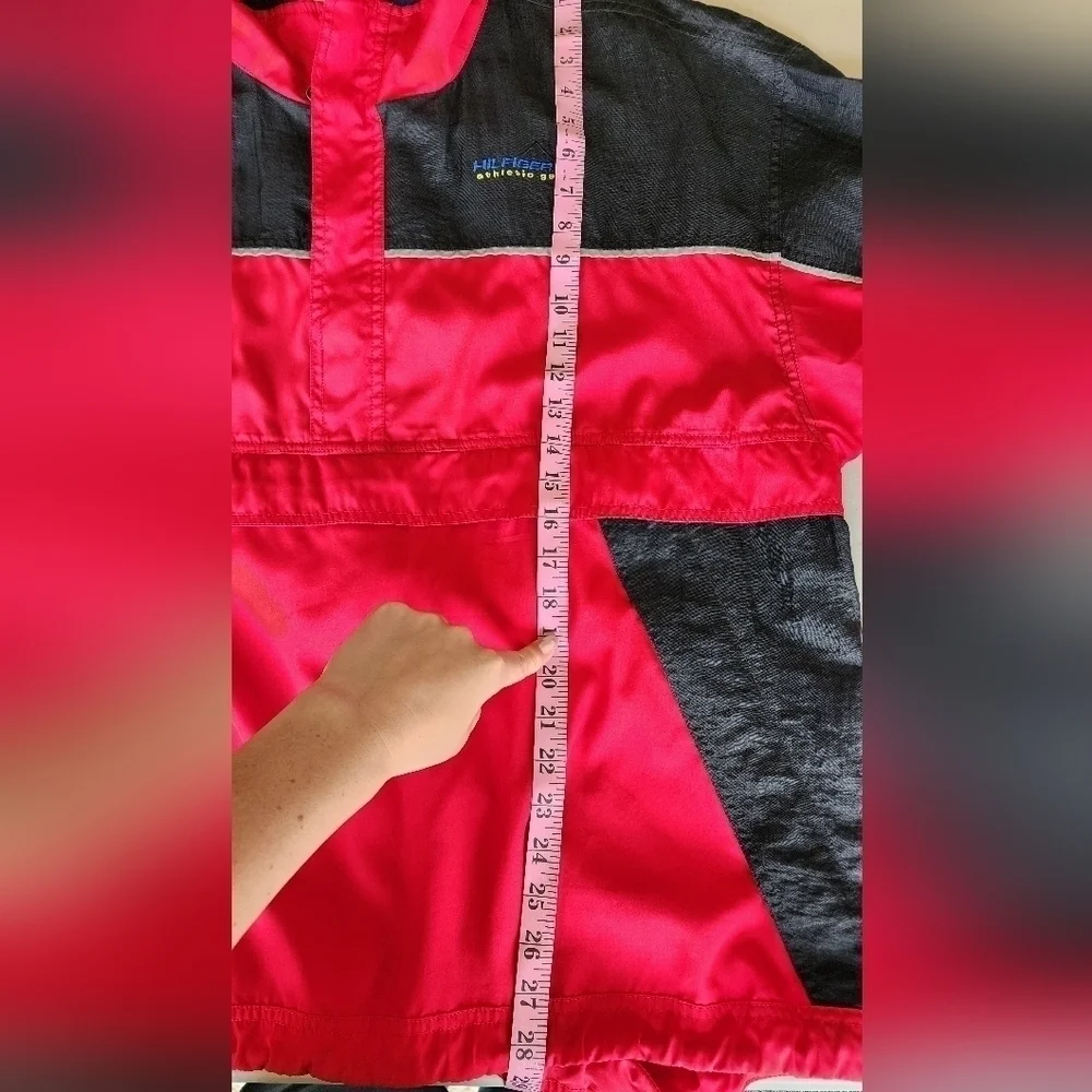 Vintage Tommy Hilfiger  1/4 Inch Zip Up Red/Black Pull Over Jacket Men's Sz L.